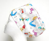 New - Alice in Wonderland White Women's Basic Scrub Caps
