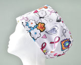 Breast Cancer Awareness White Women's Basic Scrub Cap
